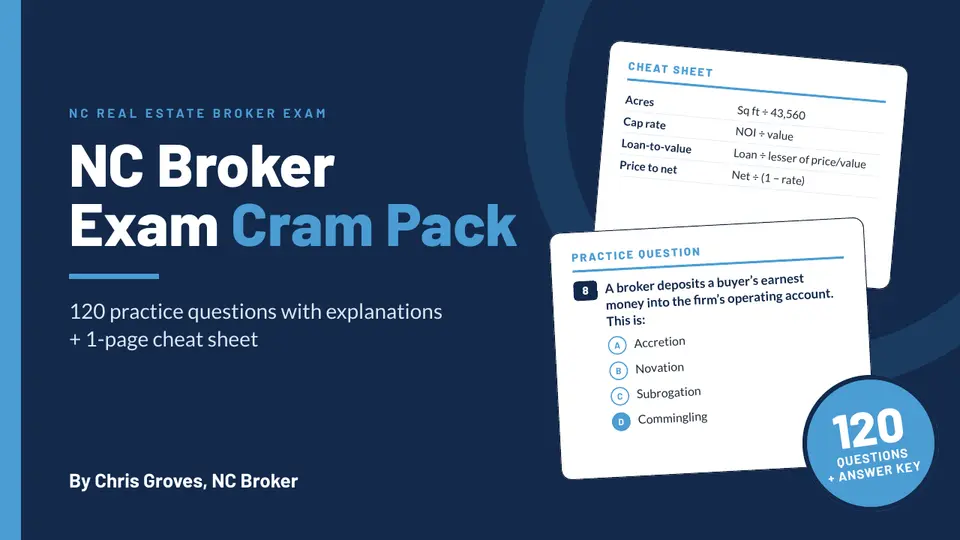 Cover of the NC Broker Exam Cram Pack