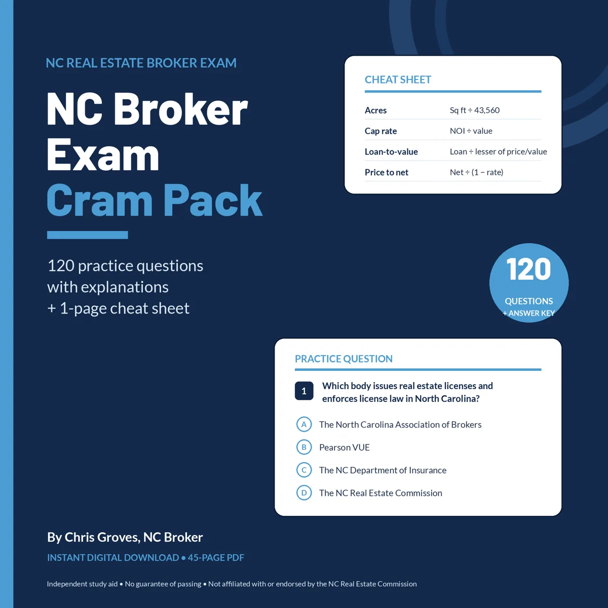 NC Broker Exam Cram Pack