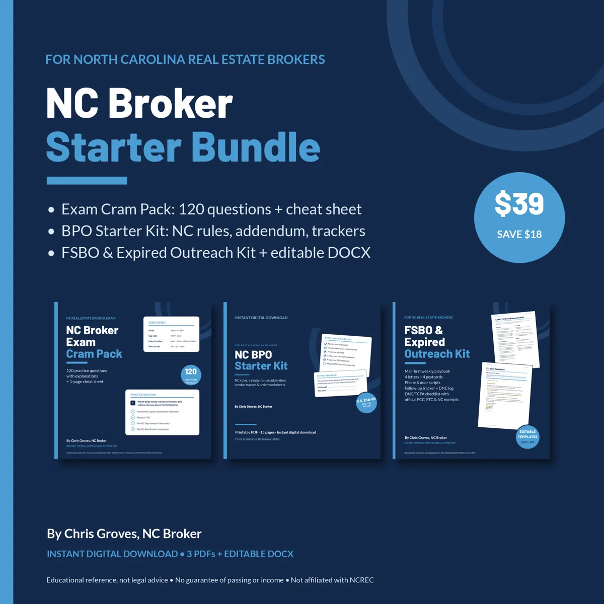 NC Broker Starter Bundle (Exam + BPO + FSBO)